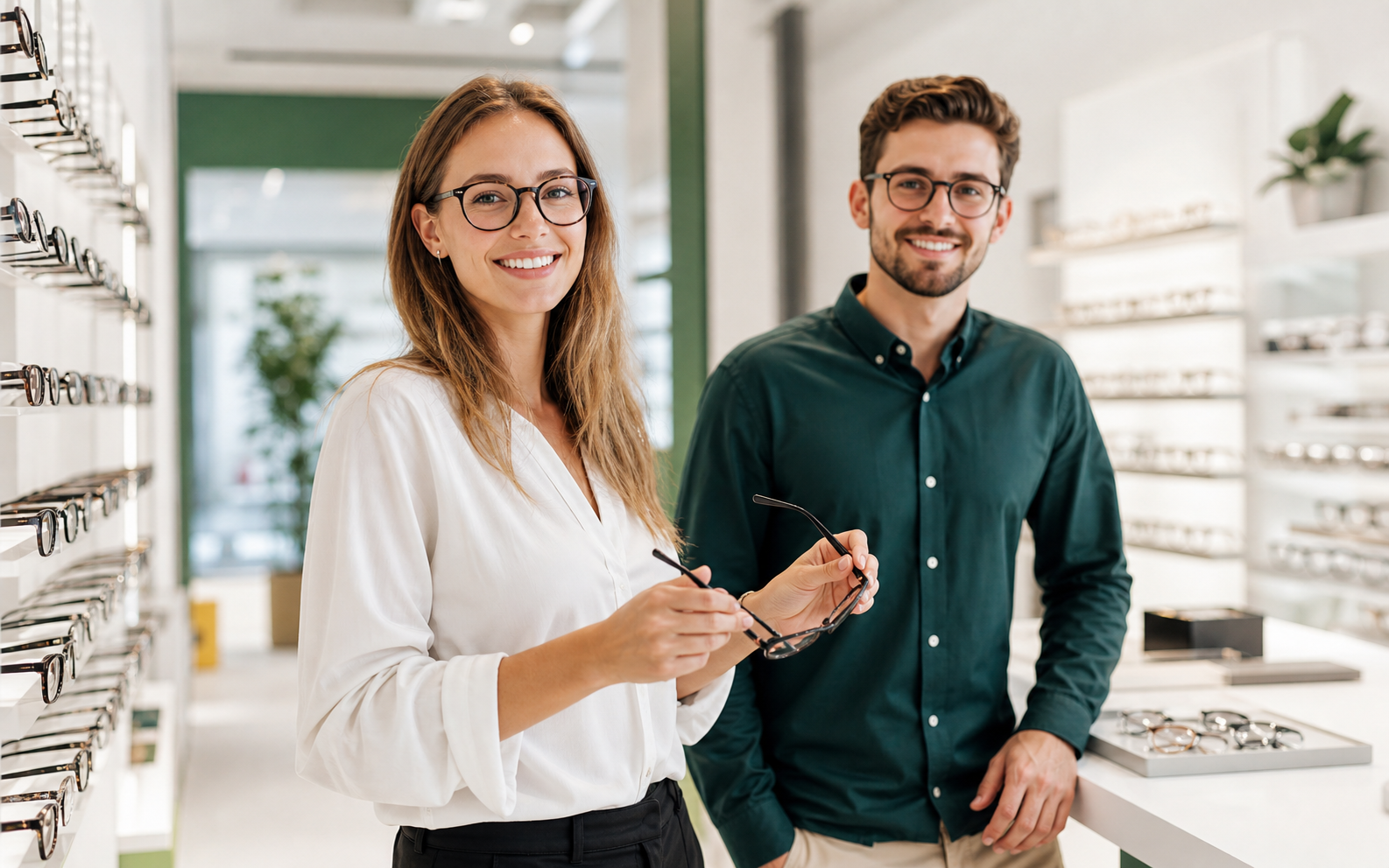 Junges Augenoptiker-Team im Optikstudio